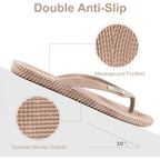 Lavau Flip Flops For Women, Waterproof Non Slip Thong Sandals For Shower Beach Pool, 100% Recyclable