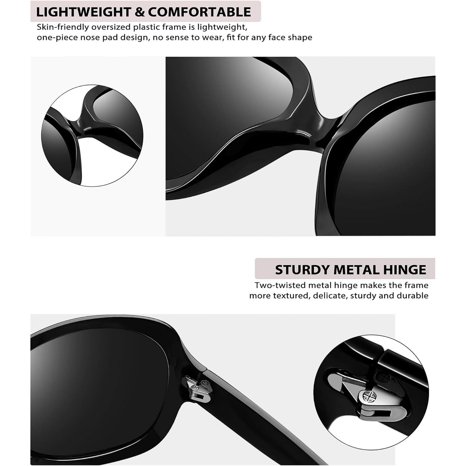 Joopin Oversized Sunglasses Womens Trendy Polarized Large Driving Sun Glasses Ladies Uv Protective Big Sunnies Shades