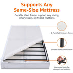 Amazon Basics Smart Box Spring Bed Base, 5-Inch Low Profile Height Mattress Foundation, Sturdy Durable Steel Support, Tool-Free Easy Assembly, Queen, 79" X 59.5" X 5", White