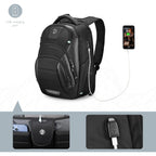 Swissdigital Design Men'S 17 Inch Laptop Backpack With Apple Find My Network And Usb Charging Port, Large Capacity Business Travel Backpack For College And Business Black | Sd1643Fb-01