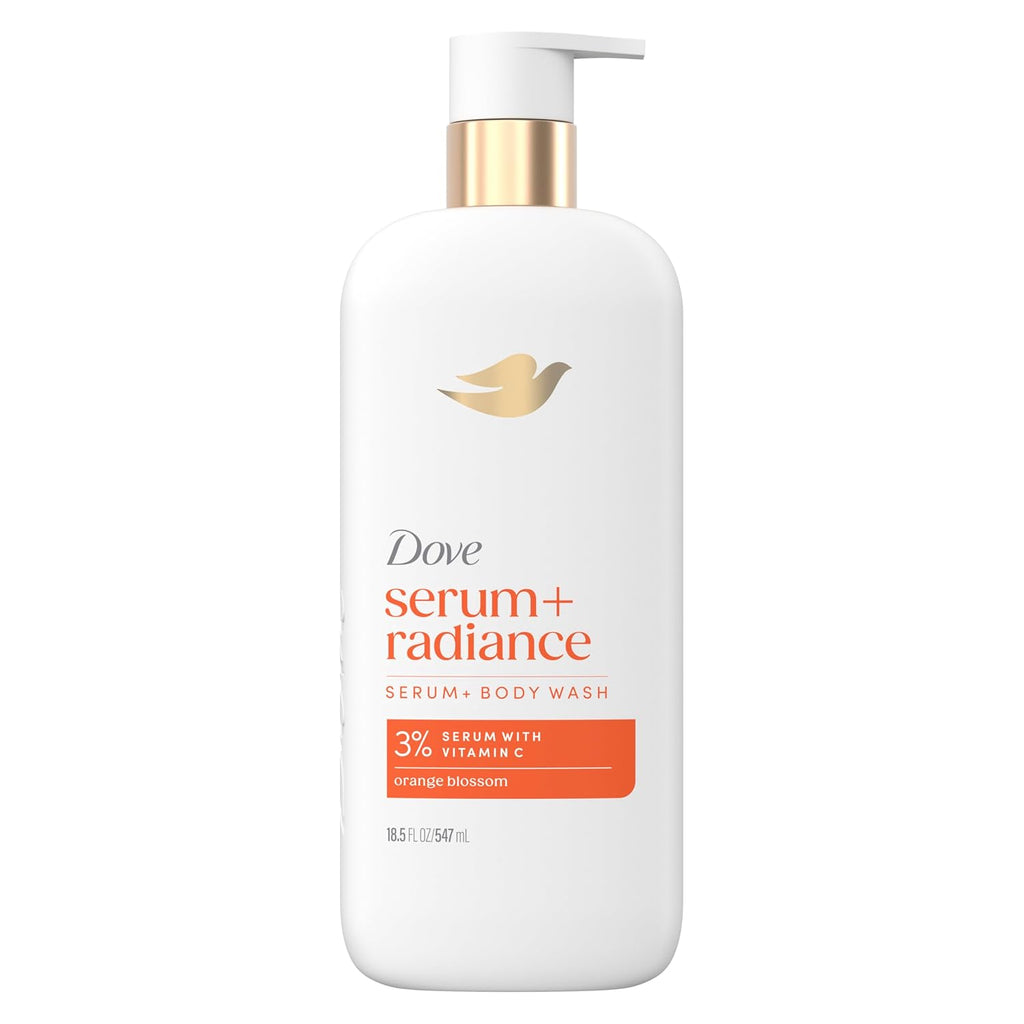 Dove Exfoliating Body Wash Glow Recharge Energizes & Illuminates Skin 3% Brightening Serum With Vitamin C 18.5 Oz