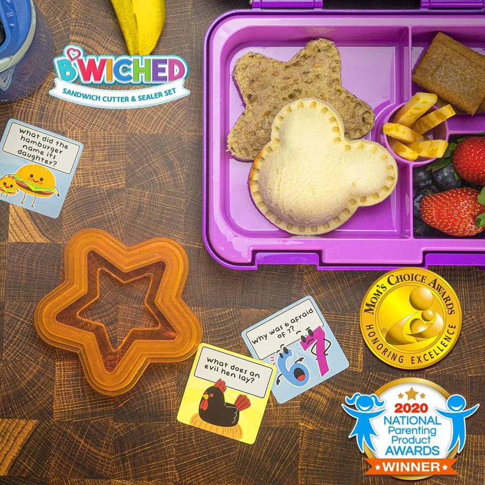Sandwich Cutter And Sealer - Crustless Sandwich Maker - Great For Lunchbox And Bento Box - Boys And Girls Kids Lunch - Sandwich Cutters For Kids (Heart, Star, Mouse)