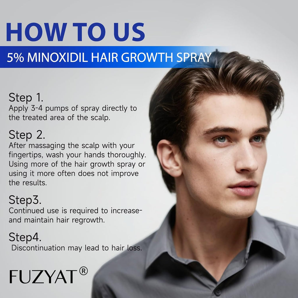5% Minoxidil for Men Hair Loss Treatment, Minoxidil for Women Hair Growth Spray, For Men & Women, Supports Thinning Hair, With Biotin, Easy Daily Application (60ml)