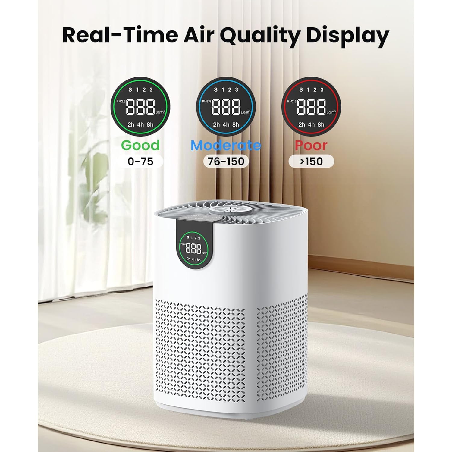 Vewior 2 Pack Air Purifiers With Washable Filter For Home Up To 1200 Sq.Ft | H13 Hepa Air Cleaner Large Room Bedroom With Aromatherapy, Pm2.5 Display, Sleep Mode, Auto Mode For Dust, Smoke, Pets Hair