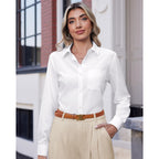 J.Ver Button Down Shirts For Women Wrinkle Free Long Sleeve Dress Shirt Business Casual Work Blouse With Pocket
