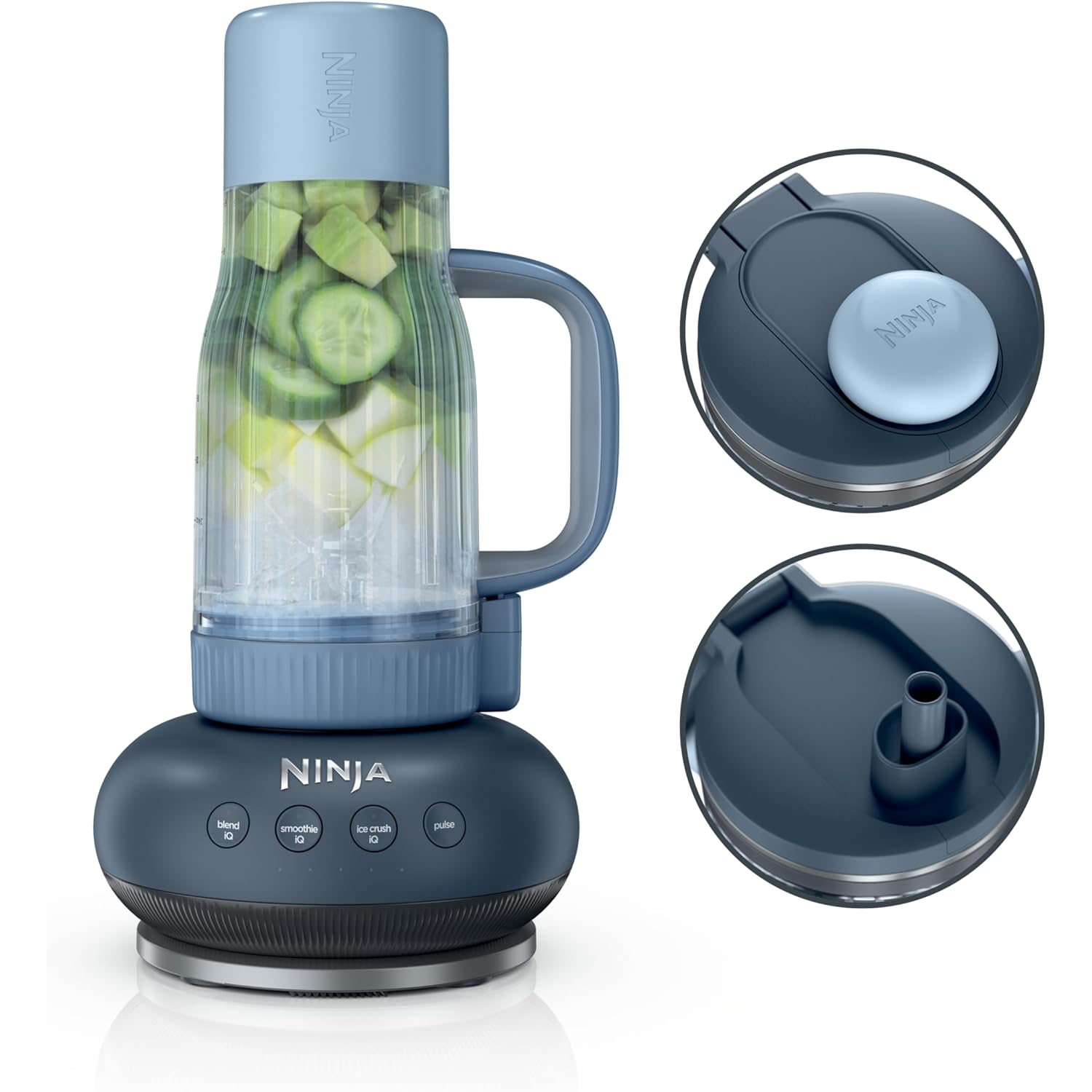 Ninja Blendboss™ | Personal Blender for Smoothies & Frozen Drinks | 26oz Travel Tumbler with LeakProof Lid, Chug Spout & Detachable Straw | Auto-iQ Technology | Cyberspace | DB351CY