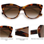SOJOS Trendy Polarized Sunglasses for Women,Retro Cat Eye Womens Sun Glasses SJ2221 Tortoise/Brown