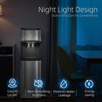 Bottom Loading Water Cooler Dispenser For 3-5 Gallon Bottles, 3 Temperature - Hot, Cold & Room Water With Child Lock, Ideal Design For Home & Office, Satin Silver