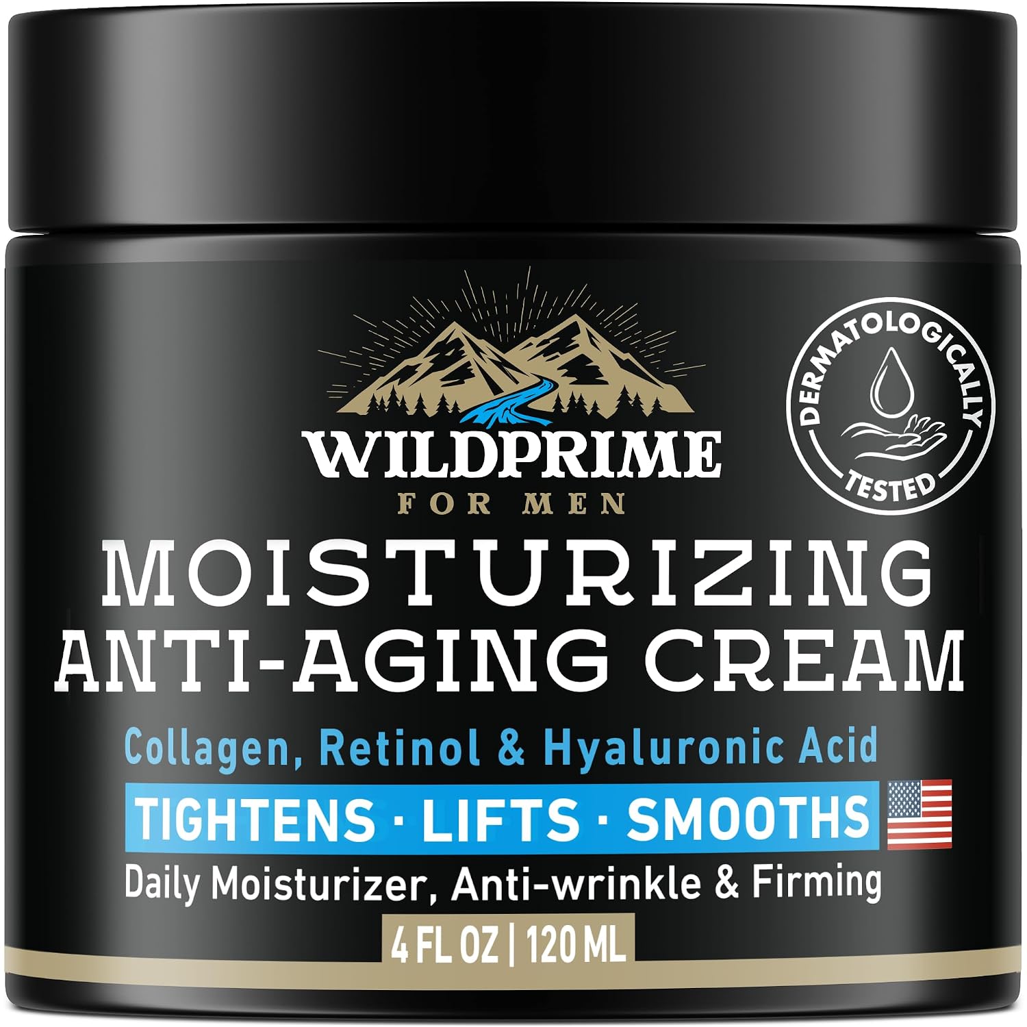 Men'S Face Moisturizer Cream - Anti Aging & Wrinkle - Men'S Shave Lotion - Made In Usa - Collagen, Hyaluronic Acid, Vitamins E & A, Avocado Oil - Age Facial Skin Care, Day & Night Moisturizing, 4 Oz
