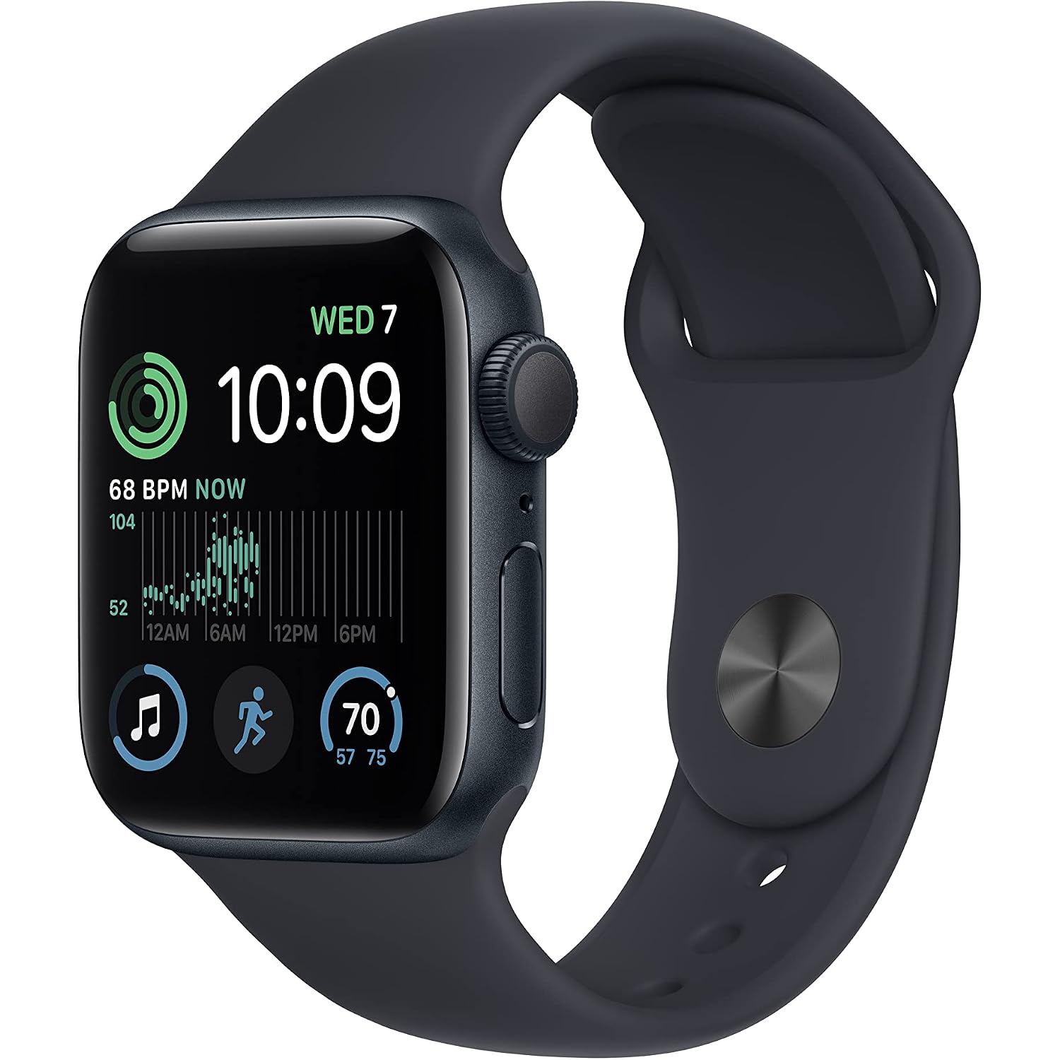 Apple Watch Se (2Nd Gen) (Gps, 40Mm) - Midnight Aluminum Case With Midnight Sport Band, S/M (Renewed)