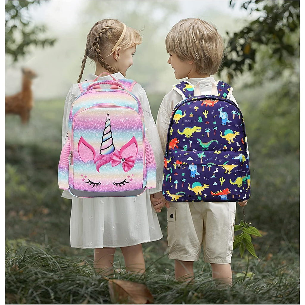 Backpack For Girls, Kids Backpacks Preschool Kindergarten Bookbag Cute Lightweight With Chest Strap And Lunchbox (Unicorn)