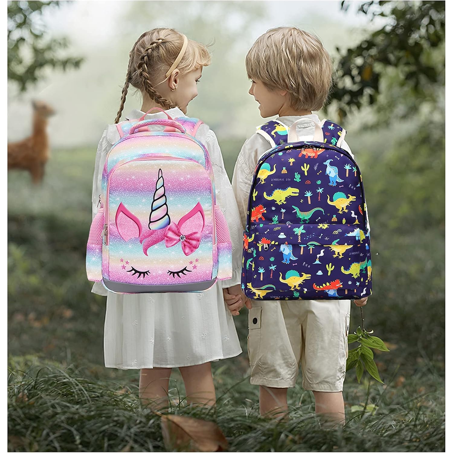 Backpack For Girls, Kids Backpacks Preschool Kindergarten Bookbag Cute Lightweight With Chest Strap And Lunchbox (Unicorn)