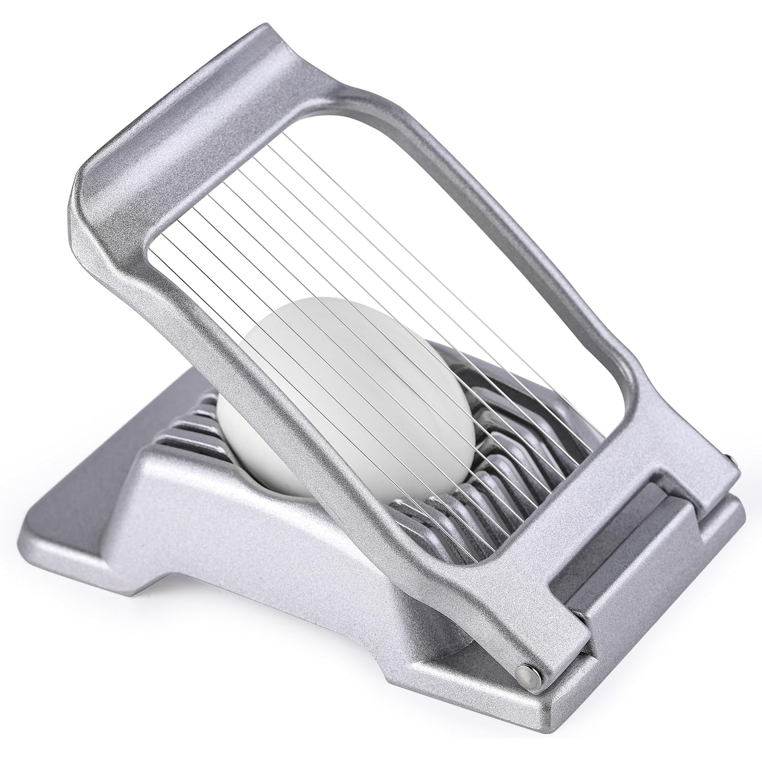 Multipurpose Heavy Duty Aluminium Egg Slicer, Stainless Steel Wire, Sliver | Dishwasher Safe, Rust Resistant, Egg Cutter For Hard Boiled Eggs, Soft Food And Soft Fruit, Salads, Butter, Cheese, Spam