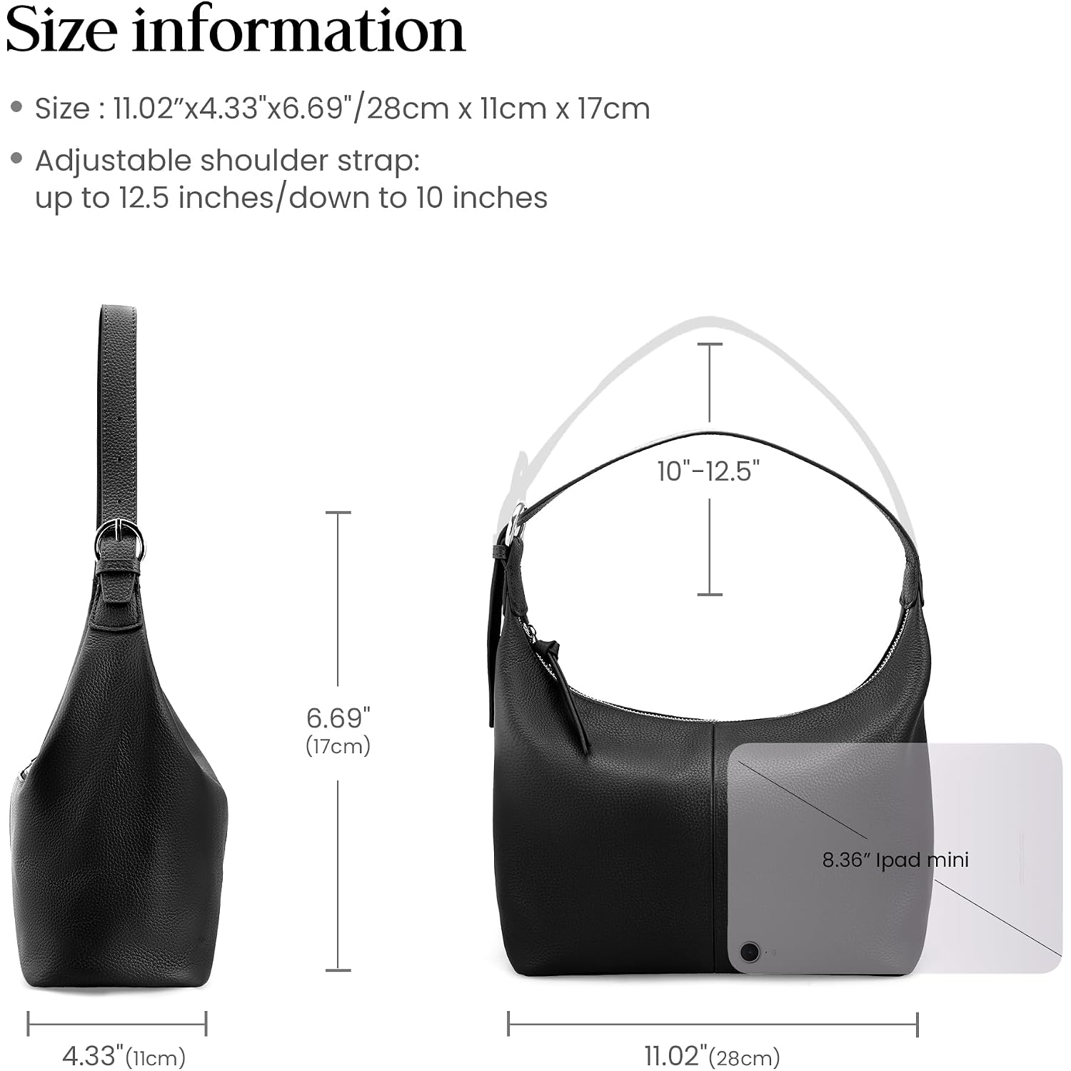 Befen Genuine Leather Slouchy Hobo Bags For Women, Ultra Lightweight Leather Purses Shoulder Handbags Satchel For Work Casual