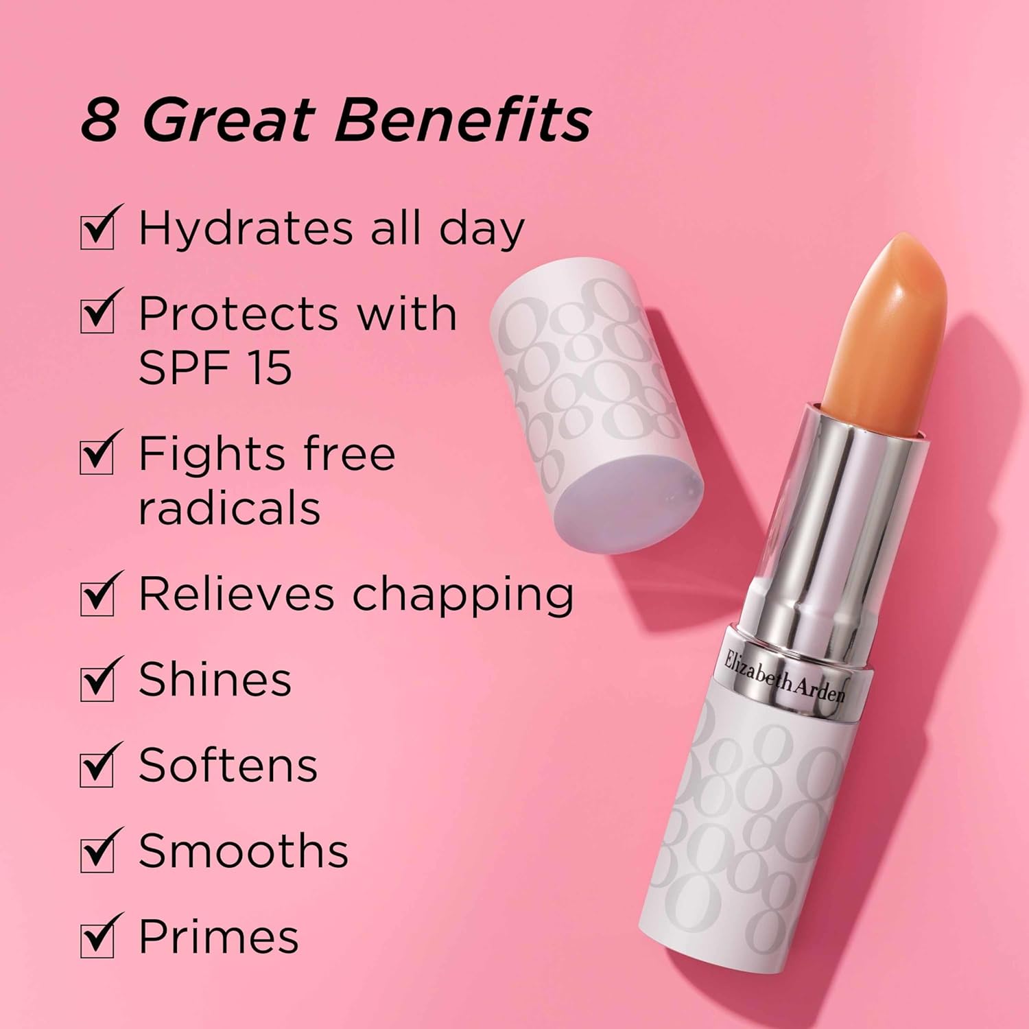 Elizabeth Arden Eight Hour Cream Lip Protectant Stick, SPF 15 Sunscreen Balm, Moisturizer for Dry, Cracked Lips with Shea Butter, Coconut Oil & Vitamin E, 0.13 oz