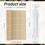 Sushi Making Kit, Upgraded 11.8 Inches Sushi Roller, Sushi Rolling Mat Sushi Maker Sushi Kit, Sushi Bazooka Easy Made Sushi Translucent white