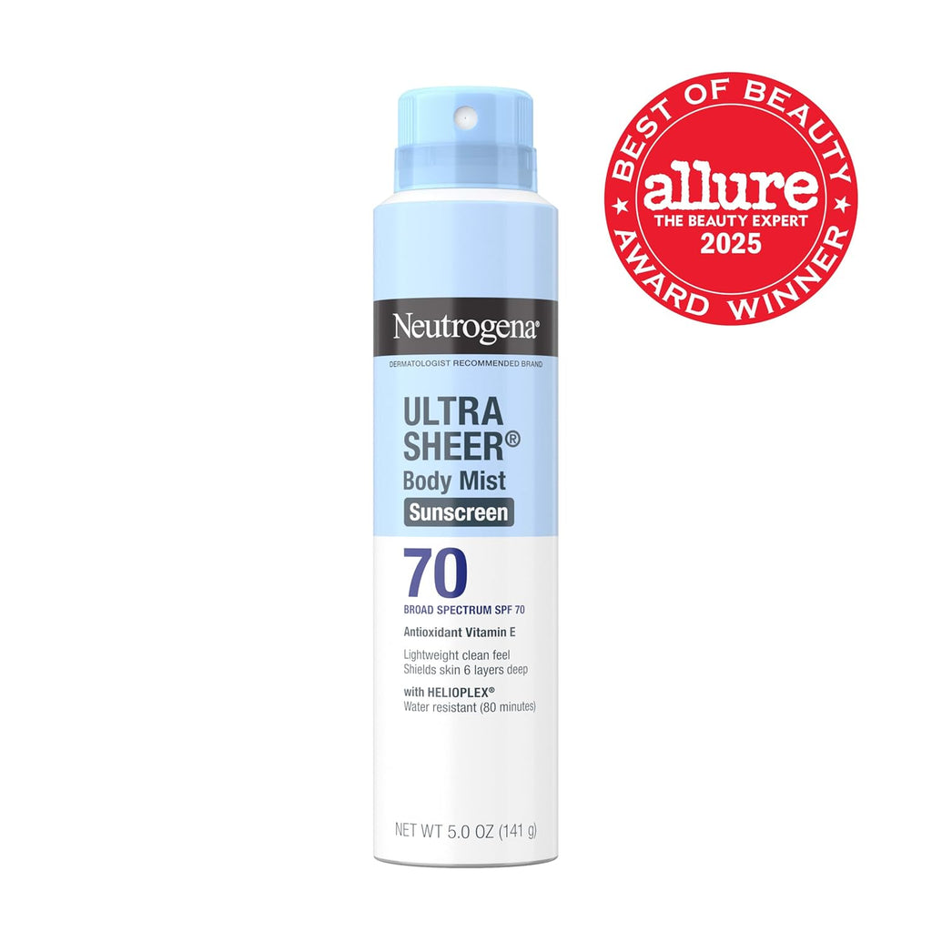 Neutrogena Ultra Sheer Dry Touch Sunscreen Spray Spf 70 Broad Spectrum Uva Uvb Protection Lightweight Water Resistant Up To 80 Minutes Paba Oxybenzone Free, 3-Pack Of 5 Oz
