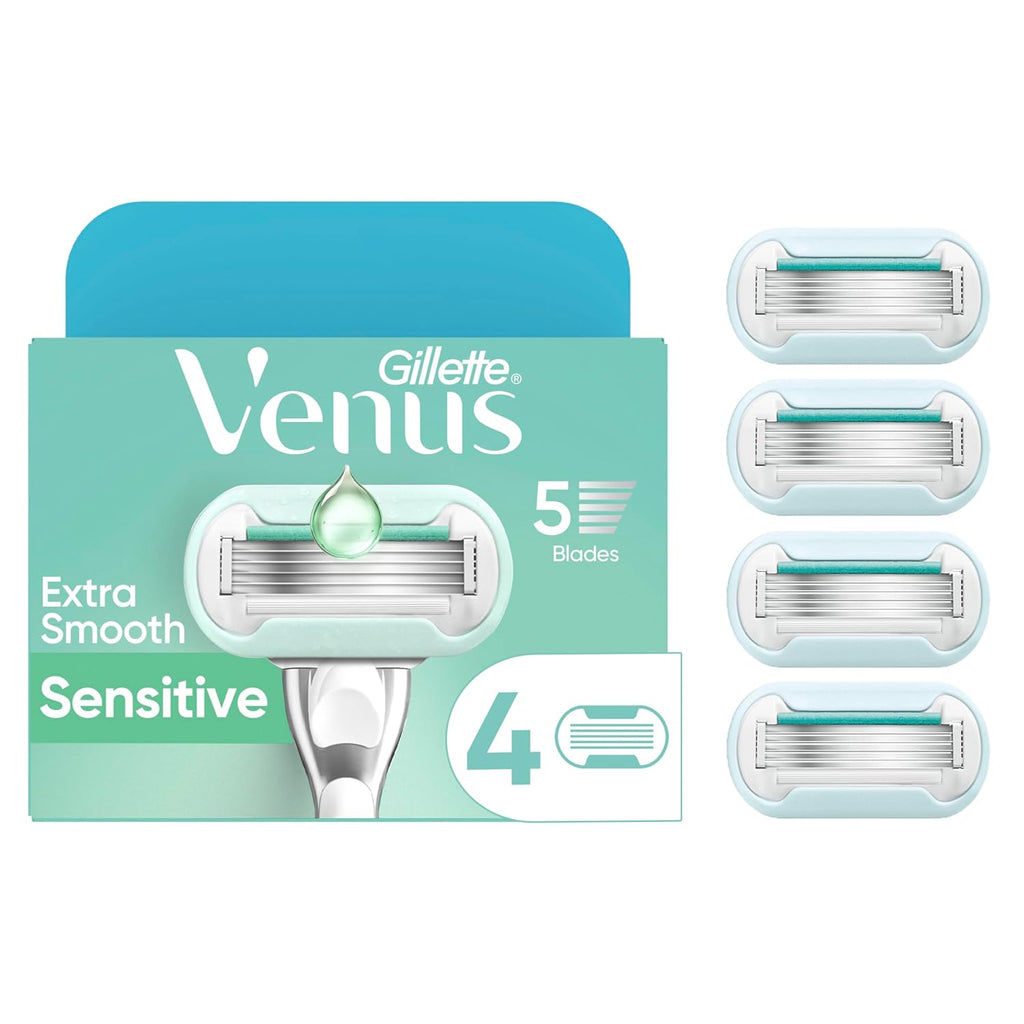 Venus Deluxe Smooth Sensitive Women's Razor Blade Refills, 4 Count, Holiday Gifts for Women