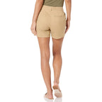 Women's Mid-Rise Slim-Fit 5 Inch Inseam Khaki Shorts (Available in Straight and Curvy Fits)