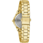 Bulova Ladies' Crystal Stainless Steel 3-Hand Quartz Watch, White Mother-Of-Pearl Dial