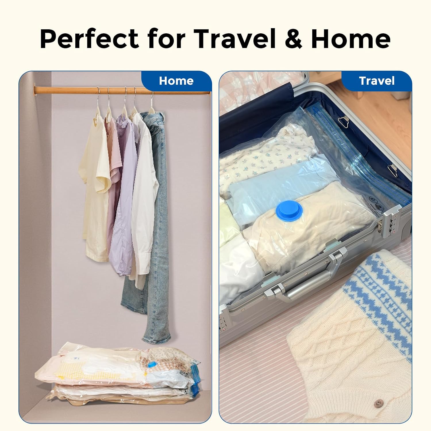 Etenwolf Vacuum Storage Bags For Travel With Rechargeable Wireless Pump, Vacuum Seal Bags For Clothes And Travel, Space Saver Bags In Carry-On Sizes, Perfect For Luggage And Suitcases, 20 Combo