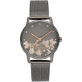 Nine West Women's Floral Dial Mesh Bracelet Watch