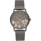 Nine West Women's Floral Dial Mesh Bracelet Watch