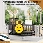 Sponge Holder For Kitchen Sink,Smiley Face Sink Caddy With Removable Brush Holder,Self-Draining Sponge Caddy For Sponge,Soap,Dish Brush,Scrubber,Kitchen Essentials And Gadgets