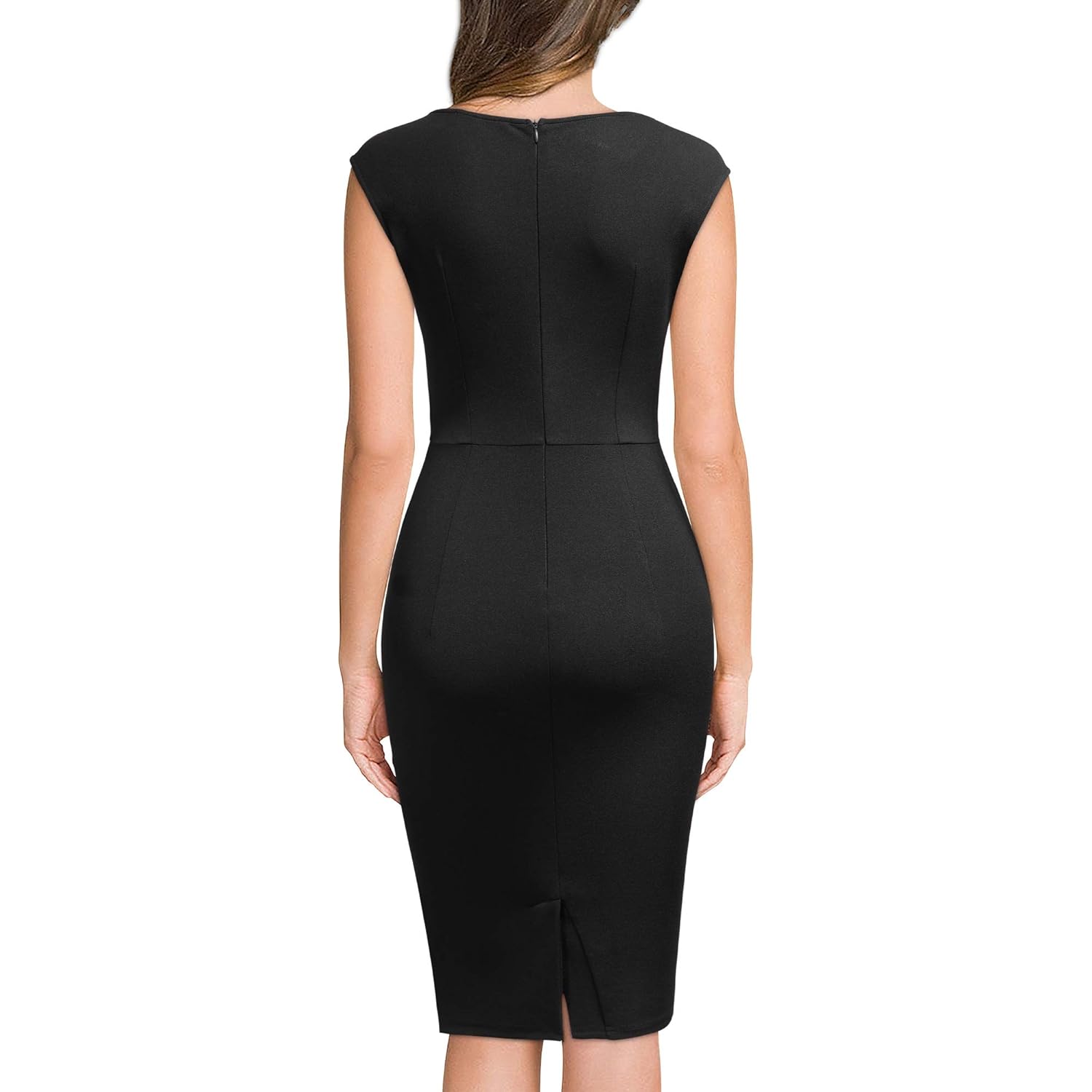 Women's Retro Ruffle Style Slim Work Pencil Dress