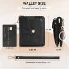 Marvolia Small Wallet for Women Compact Wallet Soft Vegan Leather Bifold Card Holder Ladies Wristlet