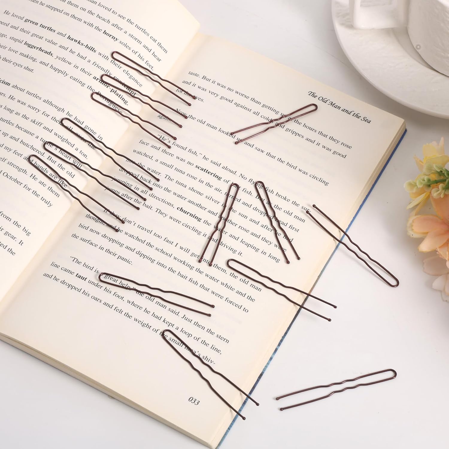 AIEX 200pcs U-Shaped Hair Pins, Durable U-Shaped Styling Clips Practical Hair Accessories Suitable for Women Daily Wearing Wedding and Dance Party (Brown, 5cm/2in+6cm/2.4in)
