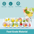 3 Pack Ice Cube Trays With Lid For Freezer, Flexible Silicone Bottom For Easy Release, Stackable Space-Saving Ice Molds, 1.2" Cubes Color-Coded (2 Green 1 Blue) For Juice, Coffee & Cocktails, Bpa Free