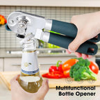 Beneno Heavy Duty Hand Can Opener Manual With Magnet, Durable Sharp Carbon Steel Blade Smooth Cutting, Big Effort-Saving Knob & Soft Grip Handle, Multifunctional Kitchen Tool With Bottle Opener, Green
