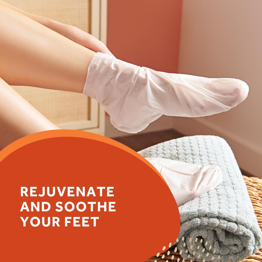 Amopé Pedi Mask 20-Minute Foot Mask, Intensely Moisturizing Socks, Self-Care, Time to Get Nuts with Macadamia Nut Oil, Urea & Vitamin Complex for Long Lasting Hydration, 3 pair (Packaging May Vary)