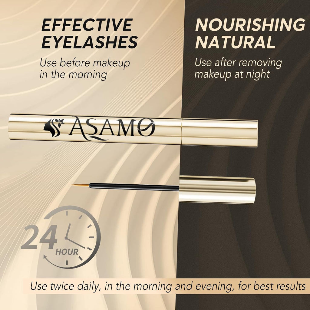 Eyelash Growth Serum – 15 Plant Extracts For Longer, Denser & Robust Lashes,Boosts Natural Lash Development,Eyelash Serum,Enhance Natural Beauty, Hypoallergenic Oil Free,Lash Growth Serum（Pure Gold）