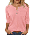 Womens Tops 3/4 Length Sleeve V Neck Loose Casual T Shirts Summer Cloithes 2026