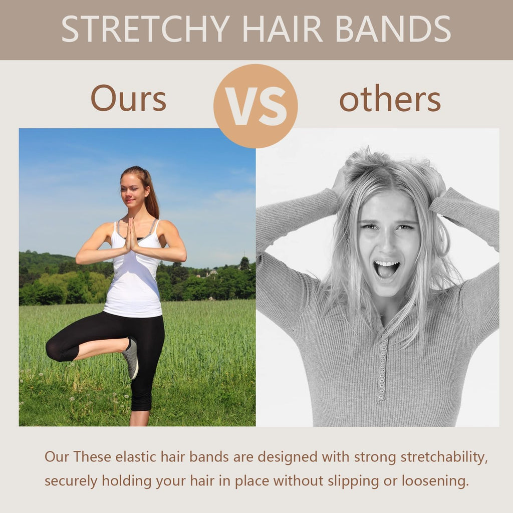 Thick Hair Ties No Damage 50 Pcs, Elastics For Ponytail Holders For Women, Men & Girls, Hair Styling Accessories (4Mm)
