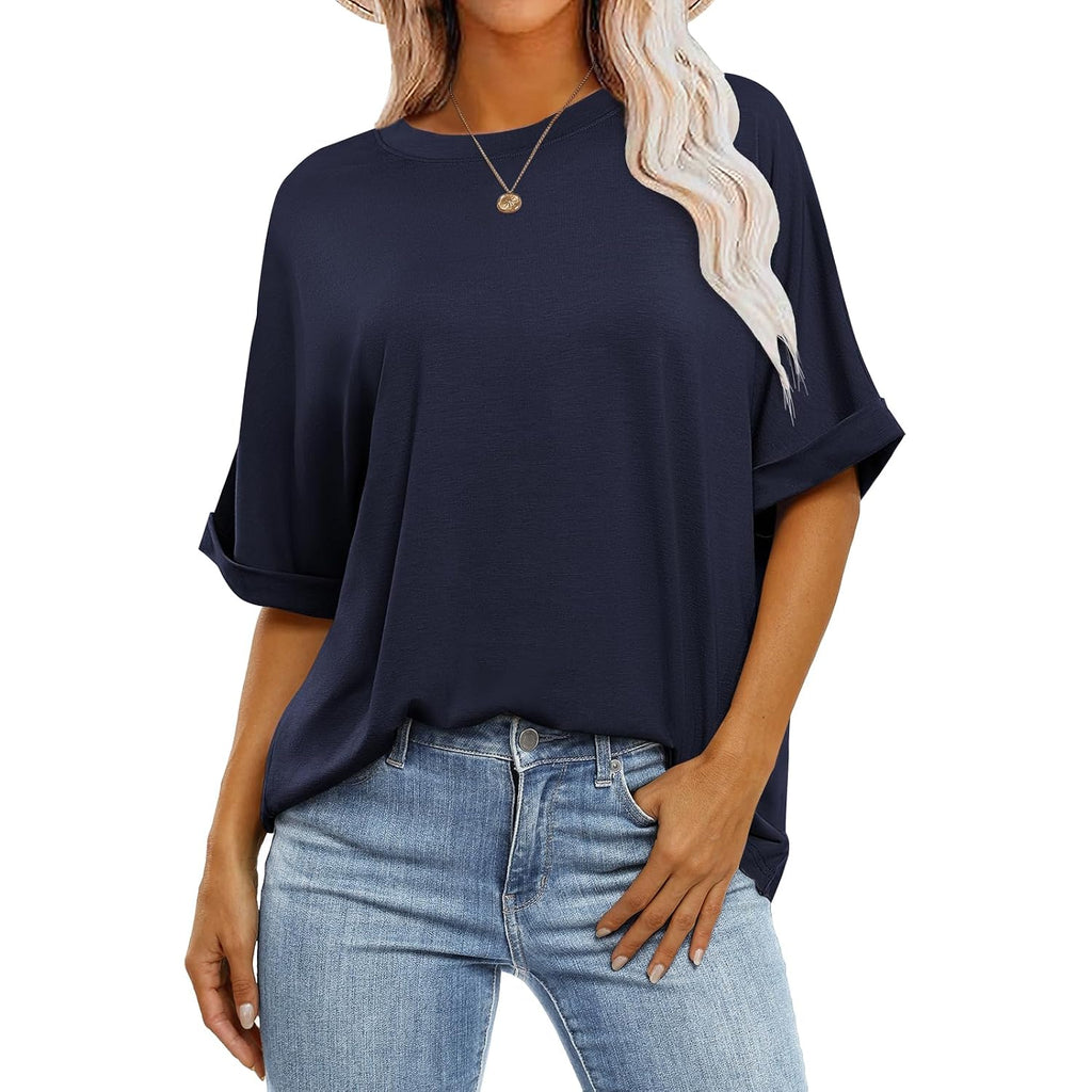 ANRABESS Womens Tops Oversized T Shirts Short Sleeve Crewneck Summer Casual Loose Basic Tee Shirt 2026 Trendy Fashion Clothes