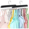 Tank Top Hanger With 40 Hooks For Closet Organizer, Premium Wood Bra Hanger | 2 Pack Foldable Space Saving Hangers Closet Organizers And Storage, Closet Accessories Multi Hook Hanger For Dorm & Apartment