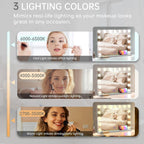 Hollywood Vanity Mirror With Lights, 23" X 18" Lighted Makeup Mirror With 15 Led Bulbs, 3 Color Lights, 10X Magnification, Desk/Wall Mounted, Bedroom College Dorm Room Essentials