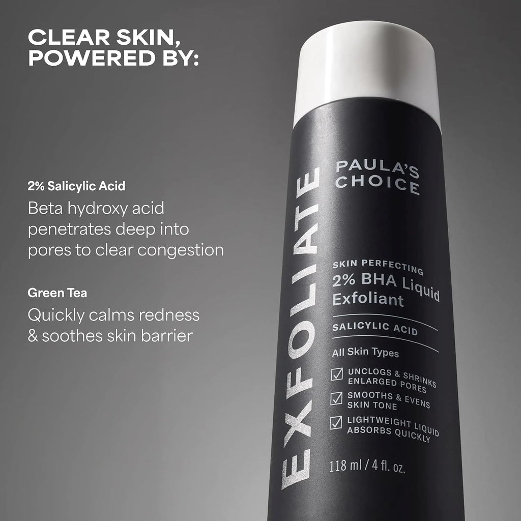 Paula'S Choice Skin Perfecting 2% Bha Liquid Exfoliant With Salicylic Acid, Facial Polish For Pores, Wrinkles & Fine Lines, Suitable For Blackhead-Prone Skin, Fragrance-Free