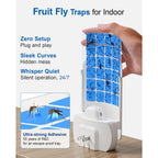 Wowcatch Plug-In Flying Insect Trap For Indoors, Fly Trap For Fruit Flies, Gnats & House Flies, Uv Light Indoor Bug Catcher For Home, Kitchen, Mess-Free Alternative To Bug Zapper, 1 Device 2 Refills