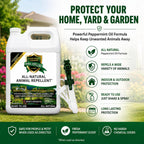 Animal & Rodent Repellent Spray. Repels Skunks, Raccoons, Rats, Mice, Deer Rodents & Critters. Repeller & Deterrent In Powerful Peppermint Formula – 128 Fl Oz Gallon Ready To Use