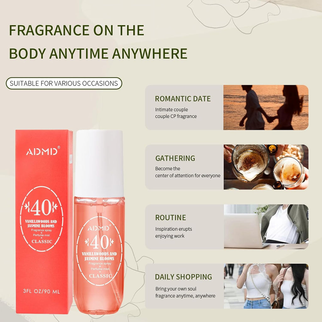ADMD Sweet Romantic Perfume for Women, Floral Fantasy Eau de Toilette – Long-Lasting Fresh Fragrance, Giftable Travel Spray, 90ml/3.0 floz 40#
