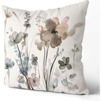 KKVEE Flower Throw Pillow Covers 18x18 Set of 2, Flowers Pillow Cushion Cases, Modern Decorative Square Pillowcases for Sofa Couch Bedroom Living Room Car