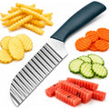 Crinkle Cut Knife, Stainless Steel Wave Cutter | Ergonomic Handle, For Veggies, Potato, French Fry, For Cucumber, Carrot, Fruit, Wave Chopper