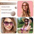 3/4 Pcs Women Large Sunglasses UV 400 Glasses Oversized Classic Trend Ladies Sunglasses with Shiny Large Frame
