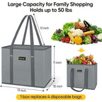 Baleine 3Pk Reusable Grocery Bags, Foldable Shopping Bags For Groceries With Reinforced Bottom & Handles (Blossom Season)