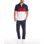 Nautica Men's Short Sleeve 100% Cotton Pique Color Block Polo Shirt