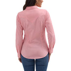 Wrangler Women'S Retro Long Sleeve Cool Blue Solid Western Shirt